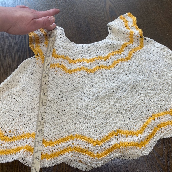 2 for $12 💖 Vintage Handmade Crochet Chevron Baby Dress 0-6 Months - Picture 4 of 6